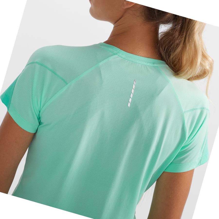 Camiseta Salomon CROSS RUN Mujer Verdes | MX 2541KOR